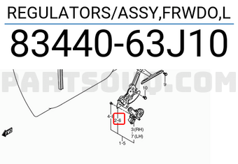 Suzuki 8344063J10 REGULATORS/ASSY,FRWDO,L
