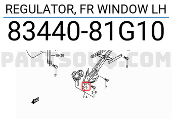Suzuki 8344081G10 REGULATOR, FR WINDOW LH