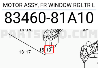 Suzuki 8346081A10 MOTOR ASSY, FR WINDOW RGLTR L