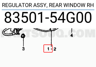 Suzuki 8350154G00 REGULATOR ASSY, REAR WINDOW RH