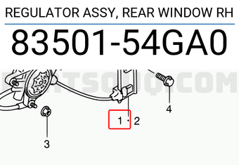 Suzuki 8350154GA0 REGULATOR ASSY, REAR WINDOW RH