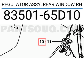 Suzuki 8350165D10 REGULATOR ASSY, REAR WINDOW RH