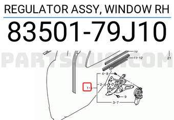Suzuki 8350179J10 REGULATOR ASSY, WINDOW RH