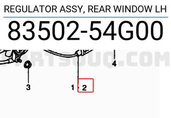 Suzuki 8350254G00 REGULATOR ASSY, REAR WINDOW LH