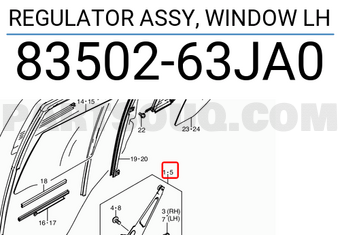 Suzuki 8350263JA0 REGULATOR ASSY, WINDOW LH