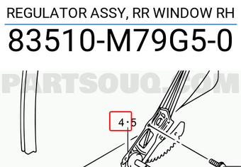 Suzuki 83510M79G50 REGULATOR ASSY, RR WINDOW RH