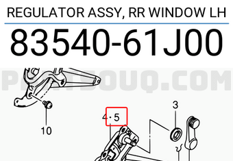 Suzuki 8354061J00 REGULATOR ASSY, RR WINDOW LH