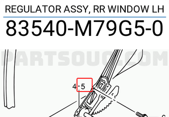Suzuki 83540M79G50 REGULATOR ASSY, RR WINDOW LH