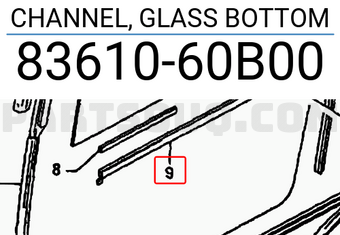 Suzuki 8361060B00 CHANNEL, GLASS BOTTOM