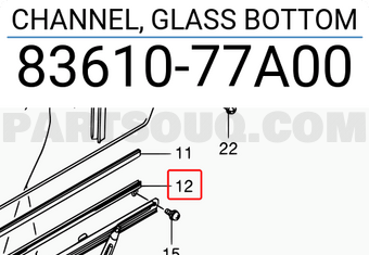 Suzuki 8361077A00 CHANNEL, GLASS BOTTOM