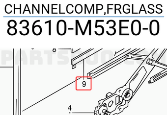 Suzuki 83610M53E00 CHANNELCOMP,FRGLASS