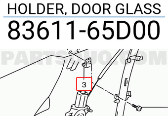 Suzuki 8361165D00 HOLDER, DOOR GLASS