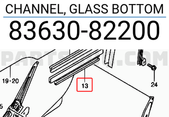 Suzuki 8363082200 CHANNEL, GLASS BOTTOM