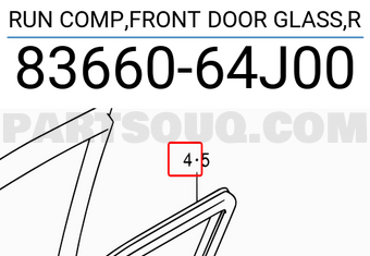 Suzuki 8366064J00 RUN COMP,FRONT DOOR GLASS,R