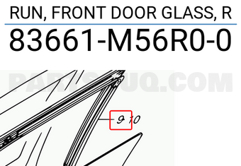 Suzuki 83661M56R00 RUN, FRONT DOOR GLASS, R