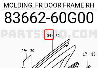 Suzuki 8366260G00 MOLDING, FR DOOR FRAME RH