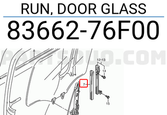 Suzuki 8366276F00 RUN, DOOR GLASS