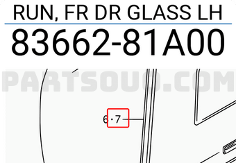 Suzuki 8366281A00 RUN, FR DR GLASS LH