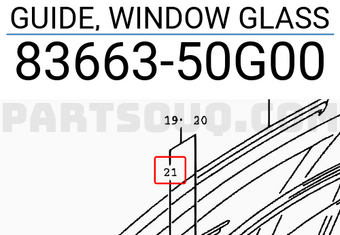 Suzuki 8366350G00 GUIDE, WINDOW GLASS