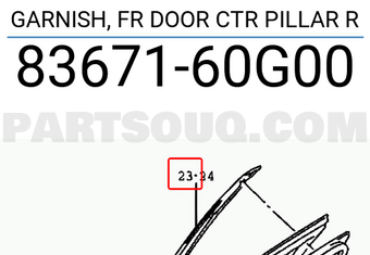 Suzuki 8367160G00 GARNISH, FR DOOR CTR PILLAR R