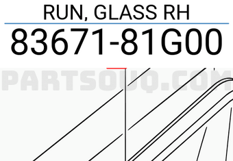 Suzuki 8367181G00 RUN, GLASS RH