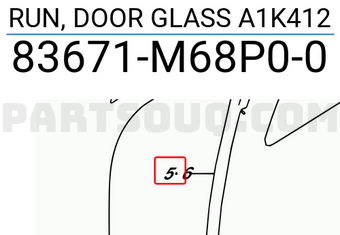 Suzuki 83671M68P00 RUN, DOOR GLASS A1K412