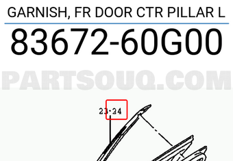 Suzuki 8367260G00 GARNISH, FR DOOR CTR PILLAR L