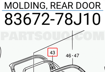 Suzuki 8367278J10 MOLDING, REAR DOOR