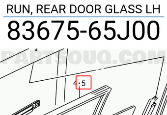 Suzuki 8367565J00 RUN, REAR DOOR GLASS LH