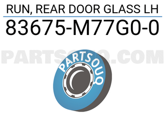 Suzuki 83675M77G00 RUN, REAR DOOR GLASS LH