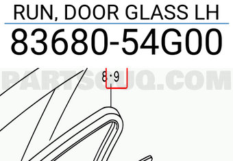 Suzuki 8368054G00 RUN, DOOR GLASS LH