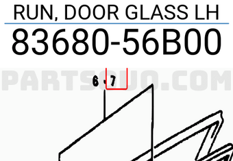 Suzuki 8368056B00 RUN, DOOR GLASS LH