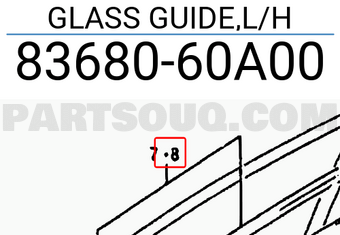 Suzuki 8368060A00 GLASS GUIDE,L/H