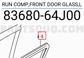 Suzuki 8368064J00 RUN COMP,FRONT DOOR GLASS,L