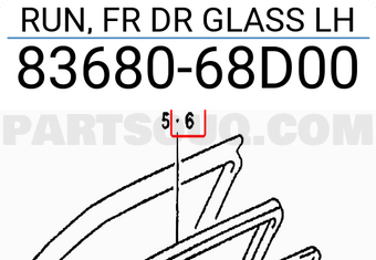 Suzuki 8368068D00 RUN, FR DR GLASS LH