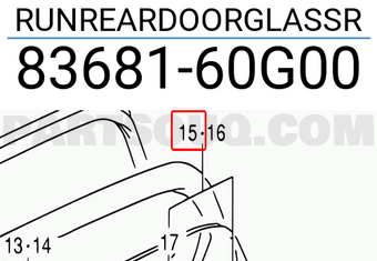 Suzuki 8368160G00 RUNREARDOORGLASSR