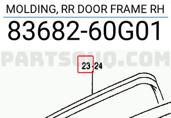 Suzuki 8368260G01 MOLDING, RR DOOR FRAME RH
