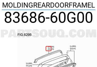 Suzuki 8368660G00 MOLDINGREARDOORFRAMEL