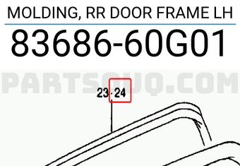 Suzuki 8368660G01 MOLDING, RR DOOR FRAME LH