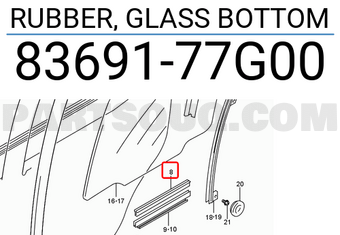 Suzuki 8369177G00 RUBBER, GLASS BOTTOM
