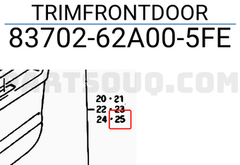 Suzuki 8370262A005FE TRIMFRONTDOOR