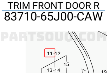 Suzuki 8371065J00CAW TRIM FRONT DOOR R