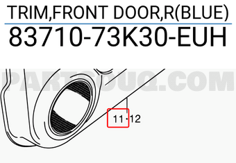 Suzuki 8371073K30EUH TRIM,FRONT DOOR,R(BLUE)