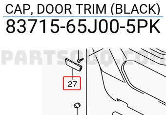 Suzuki 8371565J005PK CAP, DOOR TRIM (BLACK)