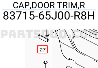 Suzuki 8371565J00R8H CAP,DOOR TRIM,R