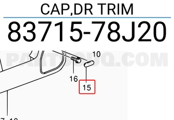 Suzuki 8371578J20 CAP,DR TRIM