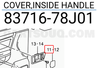 Suzuki 8371678J01 COVER,INSIDE HANDLE