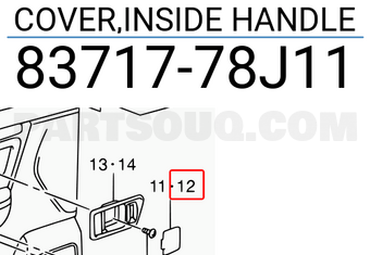 Suzuki 8371778J11 COVER,INSIDE HANDLE