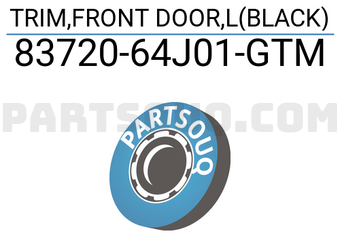 Suzuki 8372064J01GTM TRIM,FRONT DOOR,L(BLACK)