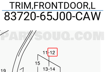 Suzuki 8372065J00CAW TRIM,FRONTDOOR,L